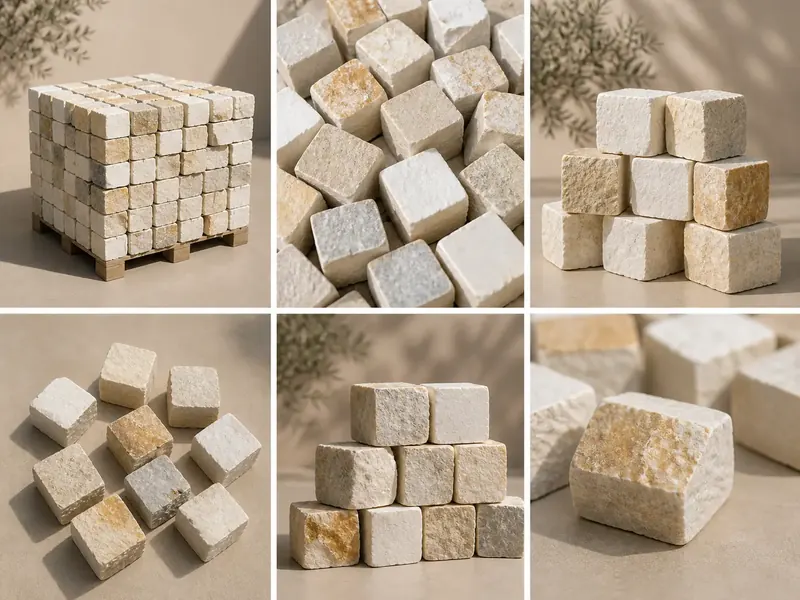 Cubetti crema per pavimentazione decorativa