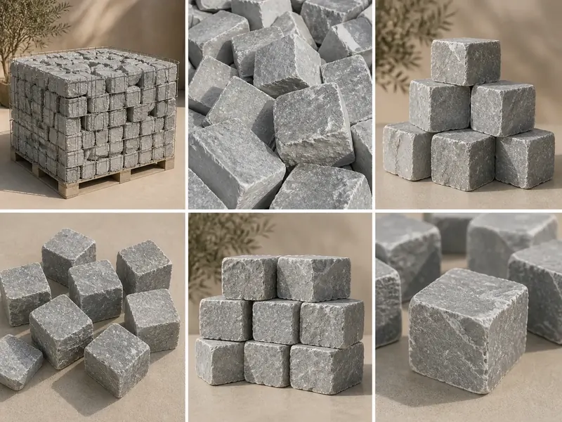Cubetti grigi resistenti per selciato